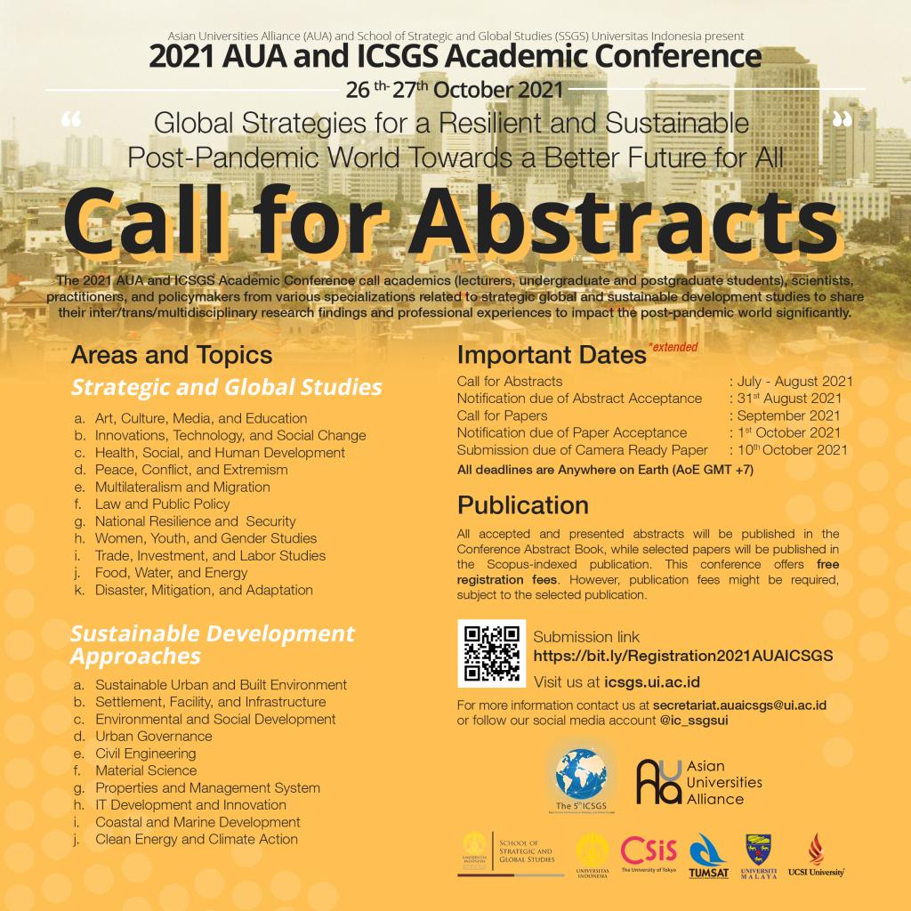 Call for Papers 2021 AUA Academic Conference on Global Strategies for